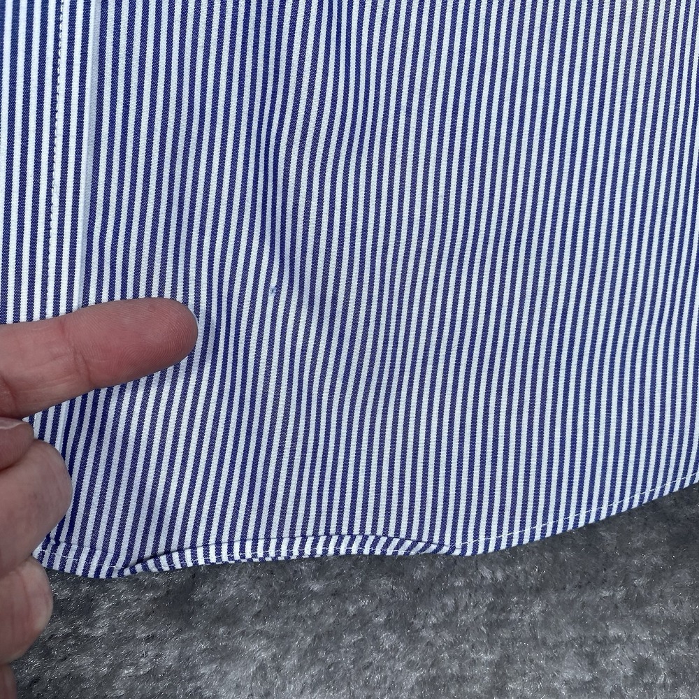 Brooks Brothers Regent Shirt Men's‎ 17.5-2/3 Blue Striped Long Sleeve Button Up - Picture 7 of 8